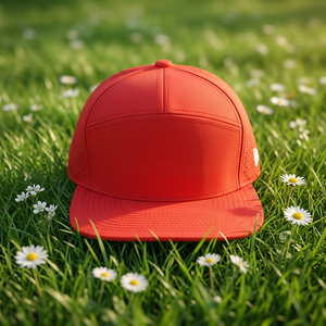 <b>Red</b> 6-Panel Snapback Cap Solid Color Mesh Breathable Unisex Casual Hat for Adults Spring Summer Outdoor Wear Baseball Cap - Product Image 1