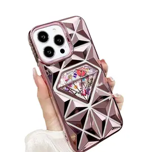 Pink for iPhone 14 Case Diamond Soft Electroplated Factory Cases 15 Pro Max 13 12 11 XS Max XR 14 Pro Max Shockproof Hard Cover