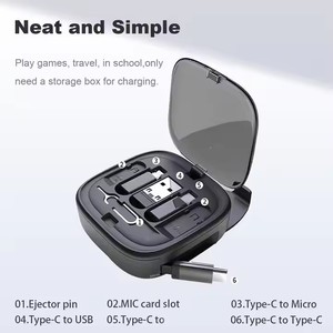 Di động 5 trong 1/6 trong 1 điện thoại Sạc Cáp đầu di động đa loại sạc kabel chuyển đổi USB Loại C Adapter lưu trữ hộp - Product Image 4