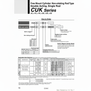 Cilindro de montaje libre SMC Pneumatics, piezas neumáticas - Product Image 1