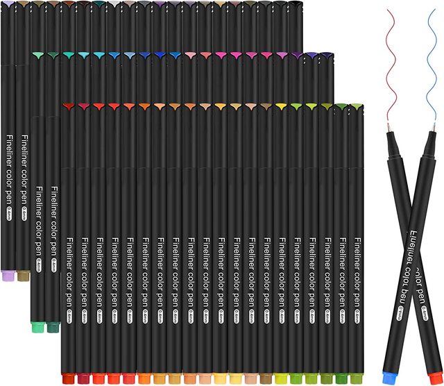 Bview Art 36 Colors 0.4mm Note Taking Pens Fine Point Pens Fineliner Ink Pens Fine Tip Markers for Writing Coloring Drawing