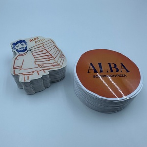 Autocollants imprimés en couleur pour gobelets en papier, livrets, gaufres, hot-dogs, lait, noix, fruits du dragon, résistants, séchage rapide, dessin animé, 160x25mm, faible MOQ, noir - Product Image 6