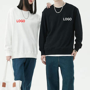 Logo personnalisé brodé impression unisexe coton surdimensionné pull col rond sweat hommes Hoodies & Sweatshirts - Product Image 1