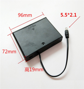 Boîtier de support de batterie étanche <span class=keywords><strong>9V</strong></span> 6AA avec couvercle et interrupteur et prise cc - Product Image 1