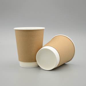 PLA Coated Eco Paper Cups with Double Wall Design Food Safe Disposable Cups for Cafe and Restaurant