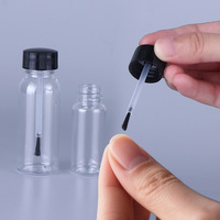 Bouteille en plastique ronde pour vernis à ongles avec bouchon à brosse, sérigraphiée, pour emballage d'huiles essentielles, 10ml/15ml/20ml/30ml/50ml/60ml/100ml