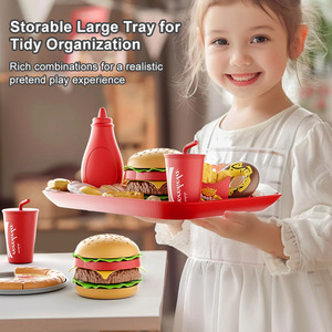Jouets pour Enfants Cuisine Simulation Fast-Food Pizza Seau Familial Jouets Maisonnette Simuler Accessoires Fast-Food Set de Jeu de Rôle - Product Image 6
