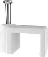 Clip de câble carré en PE blanc de haute qualité avec clou en acier, fixation pour gestion de câbles de 4 à 25 mm pour fixation murale électrique