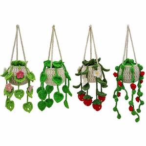 Ornement suspendu en laine au crochet fait main moderne avec motif miroir de voiture pour décoration intérieure - Product Image 4