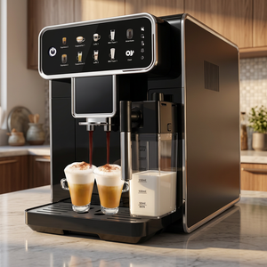 เครื่องชงกาแฟอัตโนมัติขนาดกะทัดรัด ขนาดเล็ก ชงจากเมล็ดกาแฟถึงแก้ว พร้อมระบบควบคุมแบบสัมผัสอัจฉริยะ สำหรับใช้ในบ้าน อพาร์ทเมนต์ และสำนักงาน - Product Image 1