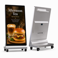 Affichage numérique extérieur, écran d'affichage numérique mobile alimenté par batterie, autonomie de 14h pour la publicité dans les restaurants et les événements