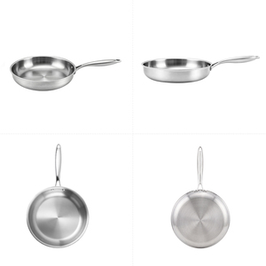 Poêle à frire en acier inoxydable 304 triple couche 18/10, poêles de cuisson à induction en acier inoxydable 3 plis, poêle à frire hybride en inox Sarten - Product Image 6