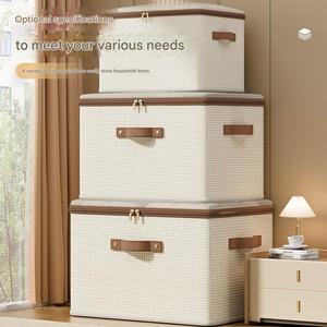 Boîte de rangement en maille à glissière avec couvercle, organisateur de garde-robe pliable étanche à l'humidité, organisateur de vêtements de placard ventilé - Product Image 5