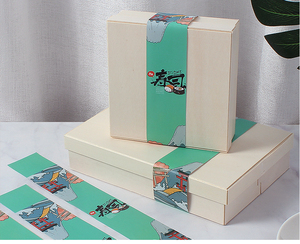 Tùy chỉnh ưa thích tự dính Logo dán hộp gỗ nhãn giấy Dây thắt lưng Sticker tráng cho hộp khác nhau - Product Image 5