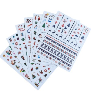 Nouvelle mode joyeux noël ongles autocollant en vrac bonne année <span class=keywords><strong>2022</strong></span> Nail Art décor <span class=keywords><strong>Gel</strong></span> Double face colle ongles autocollants - Product Image 2