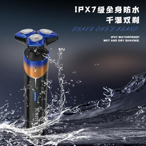 Rasoir électrique Kemei KM-T413 pour hommes, tondeuse à barbe rotative, étanche, rechargeable, bleu, noir, blanc, or - Product Image 4