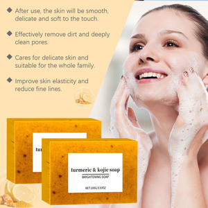 Lemon Turmeric <b>Kojic</b> Acid Brightening Glow <b>Soap</b> Handmade Solid Face <b>Soap</b> Bar Dark Spot Acne Remover Deep Cleansing Handmade <b>Soap</b> - Product Image 4