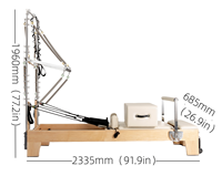 Érable ou chêne bois pilates réformateur demi trapèze studio clinique pilates réformateur tour