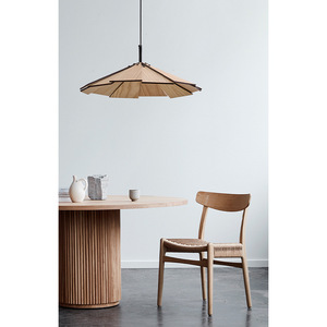 Wooden Pendant <b>Light</b> Wabi Sabi Style Solid Wood Restaurant <b>Dining</b> Room Decorative Lighting Fixture - Product Image 4