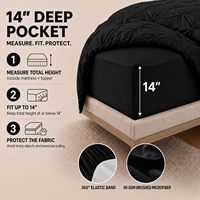 Ensemble de couette Queen Contemporary Solid Comforter, noir, 3 pièces, plissé, certifié OEKO-TEX, 240 GSM