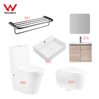 Ensemble Complet de Salle de Bain Luxe Moderne Design Australienne Watermark Pas Cher, Comprenant Meuble-Lavabo, Vasque et Toilette Deux Pièces WC