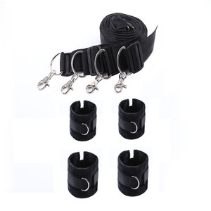 Adult toy manufacturer, <b>plush</b> hand and foot binding, black bed straps, nylon SM bondage hooks, hand binding torture straps - Product Image 1