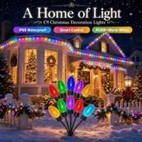 Ampoules LED C9 RGBW changeantes de couleur 24V personnalisées de 12 pouces et 15 pouces, lumières de Noël IP65 pour extérieur, décorations de Noël C9 E17