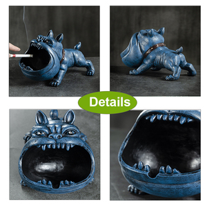 Cendrier sculpté en forme de bouledogue français, peint à la main, réaliste, décoration d'intérieur, porte-cigarettes, cadeau pour fumeur de cigares - Product Image 3