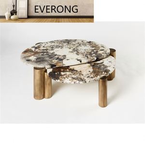 EV Table <span class=keywords><strong>Padora</strong></span> en granit de Patagonie naturelle rétroéclairée TranELucent personnalisée pour Villa Table de comptoir EVab Fashion Modern - Product Image 4