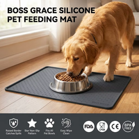 Silikon-Futternapfunterlage, rutschfeste Futterschale mit erhöhtem Rand, tragbare Futtermatte für Katzen und Hunde, für Futter und Wasser