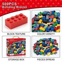 Juego de 500 Bloques de Construcción, Ladrillos Creativos Clásicos, Juguete de Construcción Compatible con Plástico ABS, Regalo Educativo STEM para Niños