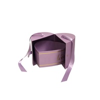 Impression personnalisée conception Papier Cadeau Rose Coeur Boîtes haut de gamme noir rigide boîte à fleurs pour fleurs