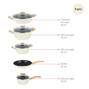 Modern Ceramic Non-Stick <b>Cookware</b> <b>Set</b> Glass Lids Bakelite Handles 10-Piece Enamel Coated Oven Dishwasher Safe for Gas <b>Induction</b> - Product Image 2
