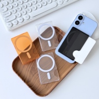 Porte-cartes magnétique noir fumé à ouverture rapide pour iPhone, 2 emplacements, avec logo personnalisé, accessoires de téléphone à glissière latérale, vente en gros