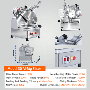 Rebanadora de Carne Automática Eléctrica, Cortadora de Alimentos para <span class=keywords><strong>Delicatessen</strong></span>, Cortadora de Verduras, Cuchilla y Carro Desmontables de Acero Inoxidable para Cocina - Product Image 1