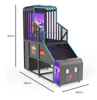 Máquina de Baloncesto Electrónica Multijugador con Iluminación LED y Efectos de Sonido - Equipo de Centro de Entretenimiento que Funciona con Monedas