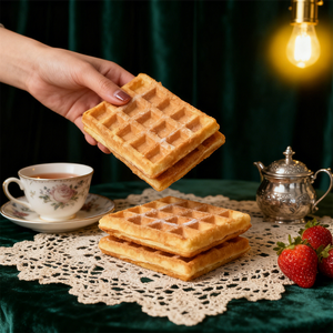 Gaufres Bruxelloises Rectangulaires en Plastique Écologique de 17 cm, Modèle Croustillant pour la Poudrage de Sucre, Accessoires de Cuisine et de Pâtisserie - Product Image 4