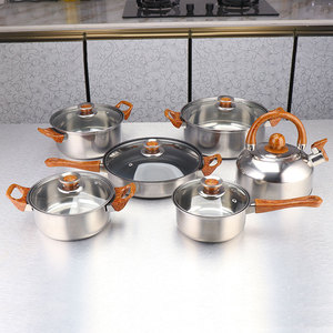 Giá Rẻ Trung Quốc <span class=keywords><strong>Cookware</strong></span> Với Non Stick Fry Pan Soup Nồi 12 Cái Thép Không Gỉ <span class=keywords><strong>Cookware</strong></span> <span class=keywords><strong>Set</strong></span> Với Ấm Đun Nước - Product Image 2
