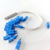 Divisor PLC de Tubo Cuadrado 1x4, Conector SC/APC, Tubo de Acero Rectangular, Mini Divisor de Fibra Óptica sin Bloques
