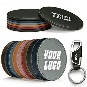 Posavasos de Cuero PU con Logotipo Empresarial Personalizado al por Mayor, Resistentes al Calor, para Tazas de Café, para Restaurantes, Hoteles, Regalos Promocionales - Product Image 1
