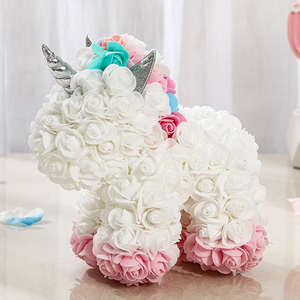 Fleur éternelle Licorne Fleuriste Supermarché Dépanneur Saint Valentin Cadeau pour Petite Amie <span class=keywords><strong>Rose</strong></span> Fleur Licorne - Product Image 3