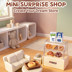 HTL Set de Juguetes de Escena en Miniatura DIY, Micro Supermercado y Panadería, Comida y Bebidas de Simulación, Adorno de Escritorio para Juego de Imitación Infantil - Product Image 1