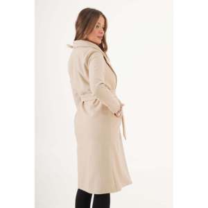 Manteau Cachet en laine mélangée avec ceinture et doublure pour femme Lustrin - Veste d'hiver longue et élégante pour femmes - Product Image 3