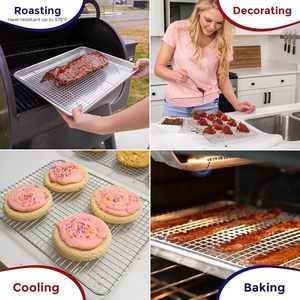 Heavy Duty Small Silver Rectangle Oven <strong>Cooling</strong> <strong>Racks</strong> Stainless Steel Wire Baking Roasting Grilling <strong>Rack</strong> Eco-Friendly Dishwasher - Product Image 6