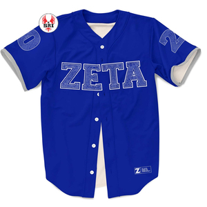 Camiseta de Béisbol Personalizable Zeta Phi Beta, Transpirable, Ligera, de Poliéster, Unisex, Bordada con el Logo de la Hermandad Griega - Product Image 5