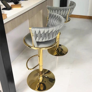 Tabouret <span class=keywords><strong>de</strong></span> bar réglable en fer <span class=keywords><strong>de</strong></span> luxe moderne pour comptoir et <span class=keywords><strong>cuisine</strong></span>, idéal pour hôtel, restaurant, bar à domicile, mobilier <span class=keywords><strong>de</strong></span> salle à manger - Product Image 3