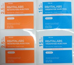 Maßgeschneiderte Starkhaftende Drahtklebstoff-Etiketten Dreifarbiger Farbverlauf Druck Leichte Beschichtung REVITALABS Rollenetiketten - Product Image 2