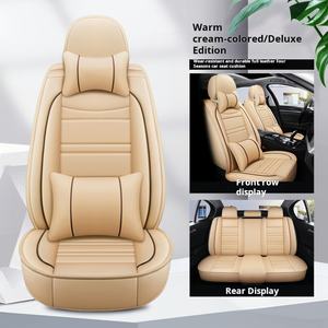 غطاء عصري من الجلد 5 مقاعد وسيارة PU غطاء كامل لجميع المواسم جيد التهوية لمقعد السيارة متوفر بالجملة - Product Image 6