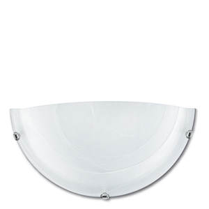 LAMPE MURALE DUNA AVEC ALABASTER BLANC/CHROME GRIS D30X15CM - 1XE27 60W - Product Image 1