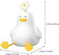 Lampe de nuit LED en silicone souple en forme de canard mignon et de fleur marguerite Goldmore, à piles, avec contrôle tactile Type-C